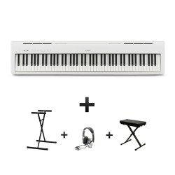 Pack : Piano numérique KAWAI ES-110 Noir ou Blanc Mat + Banquette en X + Casque + Stand