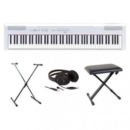 Pack : Piano numérique YAMAHA P 115 Blanc Mat + Banquette en X +