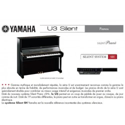 Piano droit YAMAHA U3 SH Silent noir brillant 