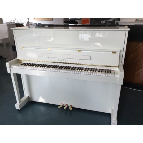 PIANO DROIT KAWAI K-25E Blanc Brillant 1m21