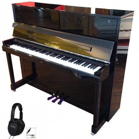 PIANO DROIT WILH.STEINBERG P-121 E Noir Brillant / Chrome