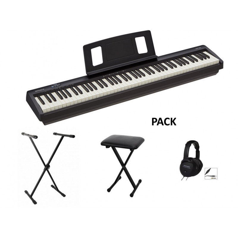 Pack Piano Roland Fp 10 Bk Portable Numerique
