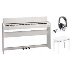 Pack Piano numérique ROLAND F-140R-WH Blanc mat