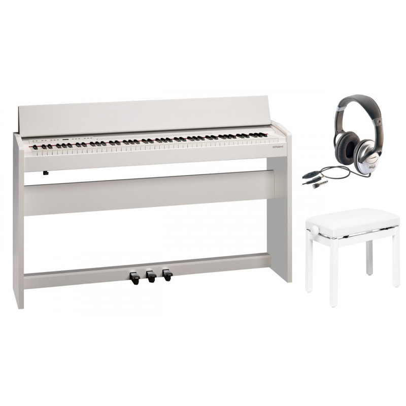 Pack Piano numérique ROLAND F-140R-WH Blanc mat