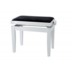 Banquette Piano réglable Blanc mat / velours noir