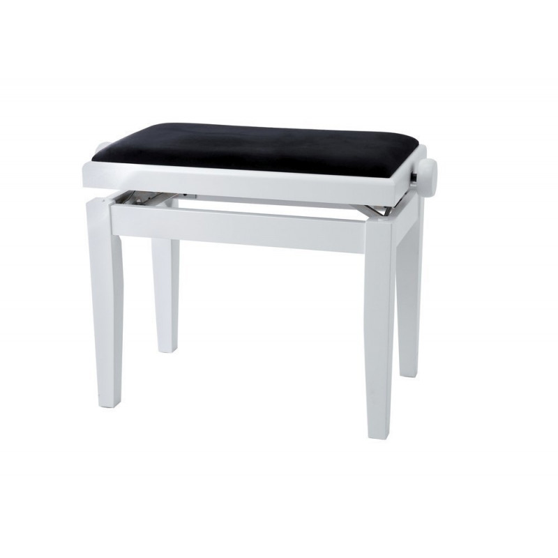 Banquette Piano réglable Blanc mat / velours noir