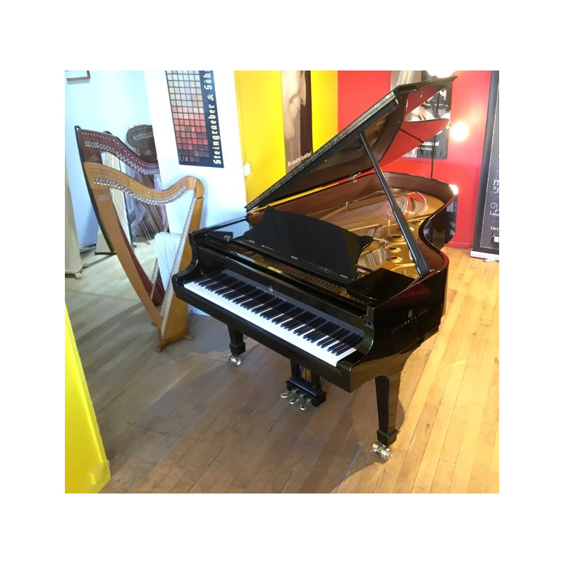 Piano à queue STEINWAY & SONS, modèle B, finition noir brillant