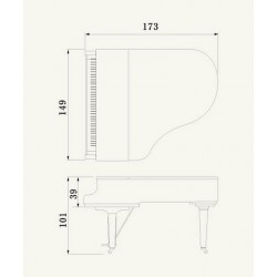 PIANO A QUEUE YAMAHA C2X 173cm Noir brillant