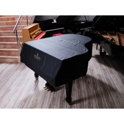 Banquette Piano réglable Palissandre mat/ velours noir