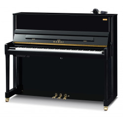 Piano droit KAWAI K300 AURES 2ATX4 hybrid noir brillant 122cm