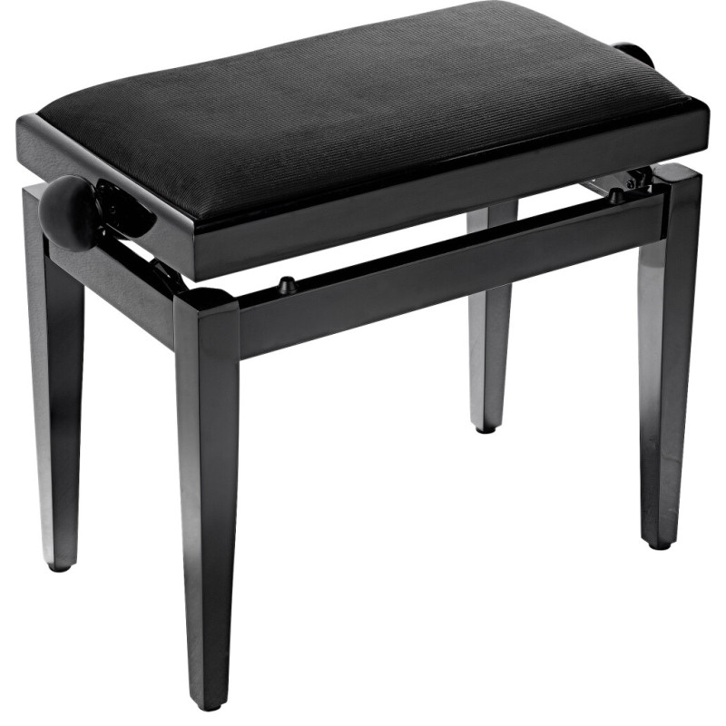 Banquette de Piano à Hauteur réglable 45-54CM, 2 Places, en Bois Massif,  avec Coussin Doux en Cuir, Fonction de Stockage, Noir - Cdiscount Maison