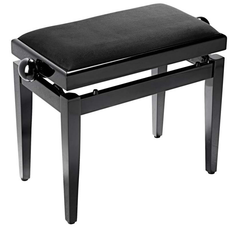 BANQUETTE PIANO RÉGLABLE DELUXE NOIR BRILLANT