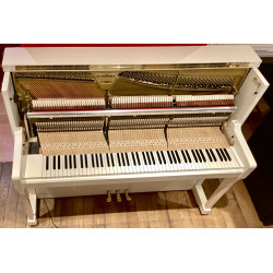 PIANO DROIT SCHIMMEL KONZERT K-122 ELEGANCE BLANC BRILLANT AVEC SYSTEME SILENCIEUX