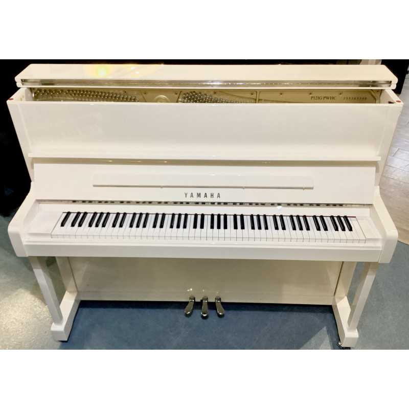 PIANO DROIT YAMAHA P121 BLANC BRILLANT CHROME