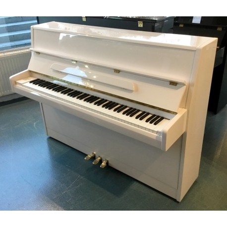 Piano Droit occasion JULIUS DRAYER JD-042 blanc brillant 108 cm