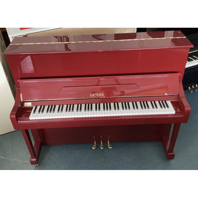 PIANO DROIT WIENNER UP-123 ROUGE BRILLANT