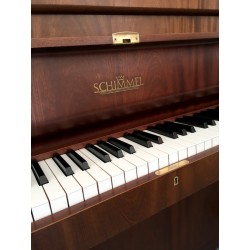Piano Droit SCHIMMEL 112/9 Chippendale avec 2 lampes noyer