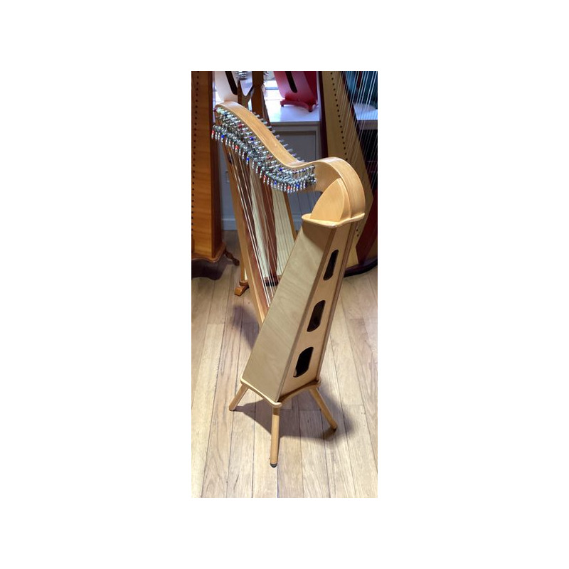 Harpe Miniature - 24,9 Cm - Instrument En Bois - Avec étui De Rangement - Instrument De Musique - Décoration De Table