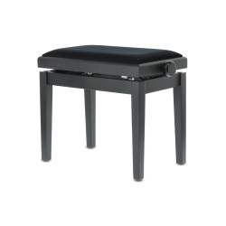Banquette Noir Mat Réglable Deluxe, Assise Velours pour Piano