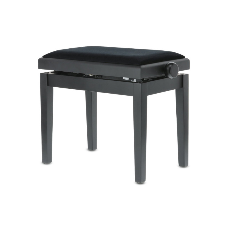 Banquette Noir Mat Réglable Deluxe, Assise Velours pour Piano