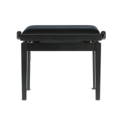 Banquette Noir Mat Réglable Deluxe, Assise Velours pour Piano