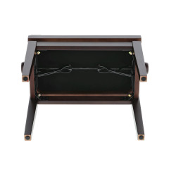 Banquette Palissandre mat Assise Velours Noir Deluxe Réglable pour Piano