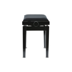 Banquette Noir brillant Assise Velours Réglable pour piano