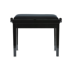 Banquette Noir brillant Assise Velours Réglable pour piano