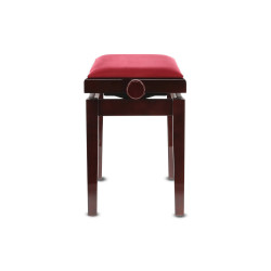 Banquette Acajou Brillant Deluxe Réglable Pour Piano