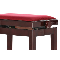 Banquette Acajou Brillant Deluxe Réglable Pour Piano