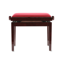 Banquette Acajou Brillant Deluxe Réglable Pour Piano