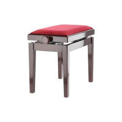 Banquette Acajou Brillant Deluxe Réglable Pour Piano