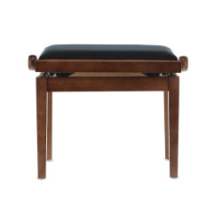 Banquette Noyer Satiné Réglable, Mécanique Double Performance, Assise Velours Noir