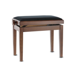 Banquette Noyer Satiné Réglable, Mécanique Double Performance, Assise Velours Noir