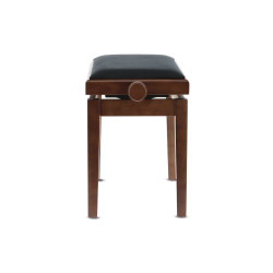 Banquette Noyer Satiné Réglable, Mécanique Double Performance, Assise Velours Noir
