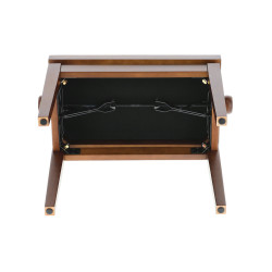 Banquette Noyer Satiné Réglable, Mécanique Double Performance, Assise Velours Noir