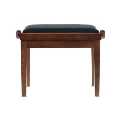 Banquette Noyer Satiné Réglable, Mécanique Double Performance, Assise Velours Noir