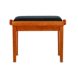 Banquette Erable Mat, Assise Velours Noir Deluxe Réglable Pour Piano