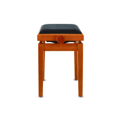 Banquette Erable Mat, Assise Velours Noir Deluxe Réglable Pour Piano