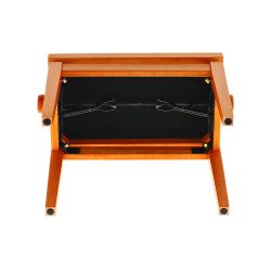 Banquette Erable Mat, Assise Velours Noir Deluxe Réglable Pour Piano