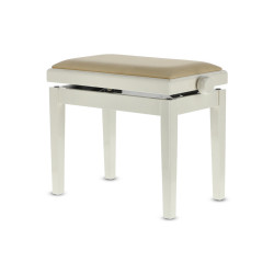 Banquette Ivoire Brillant / Velours Beige Deluxe Réglable Pour Piano