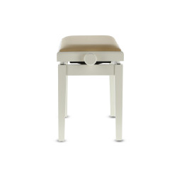 Banquette Ivoire Brillant / Velours Beige Deluxe Réglable Pour Piano