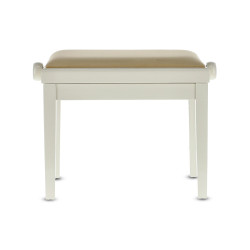 Banquette Ivoire Brillant / Velours Beige Deluxe Réglable Pour Piano