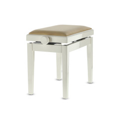 Banquette Ivoire Brillant / Velours Beige Deluxe Réglable Pour Piano