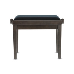 Banquette Noyer Foncé Mat, Velours Noir Deluxe Réglable Pour Piano