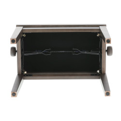 Banquette Noyer Foncé Mat, Velours Noir Deluxe Réglable Pour Piano