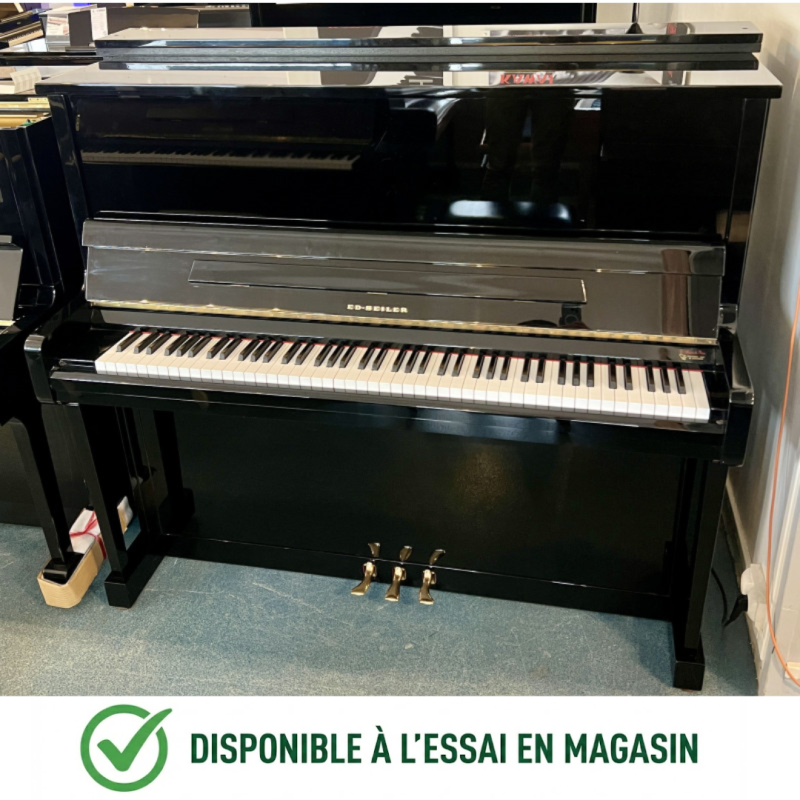 Piano droit ED SEILER 131 cm finition noir brillant