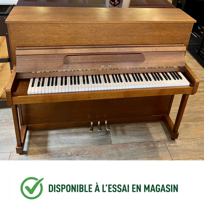 Piano droit Hellas Heroica 116 cm Noyer Satiné