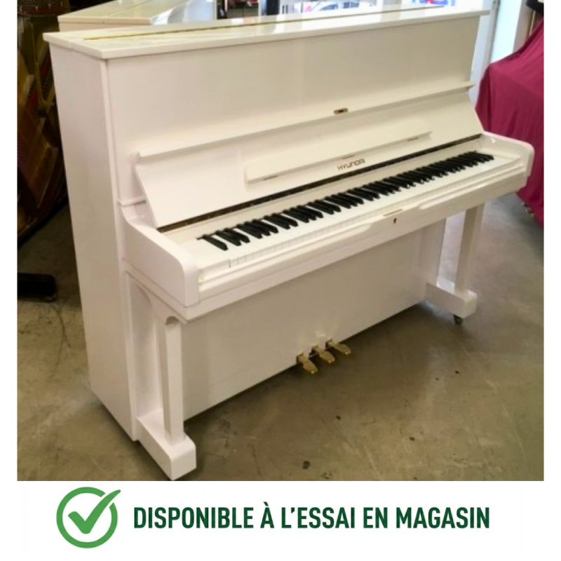 Piano droit Hyundai By Samick U-835 121cm blanc brillant