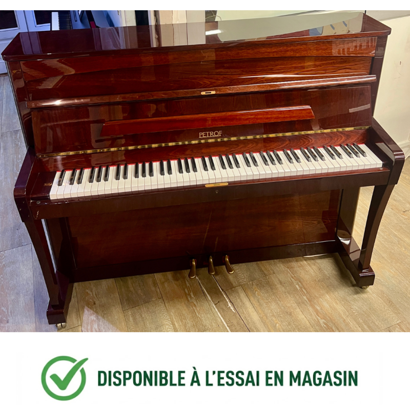 Petrof P118 Piano droit finition Acajou brillant